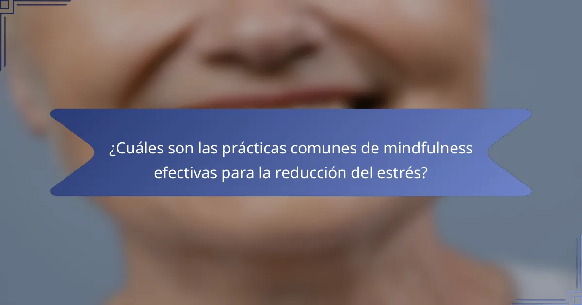 ¿Cuáles son las prácticas comunes de mindfulness efectivas para la reducción del estrés?