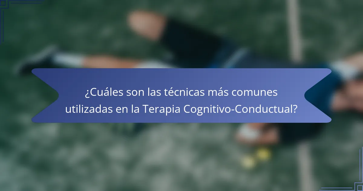 ¿Cuáles son las técnicas más comunes utilizadas en la Terapia Cognitivo-Conductual?