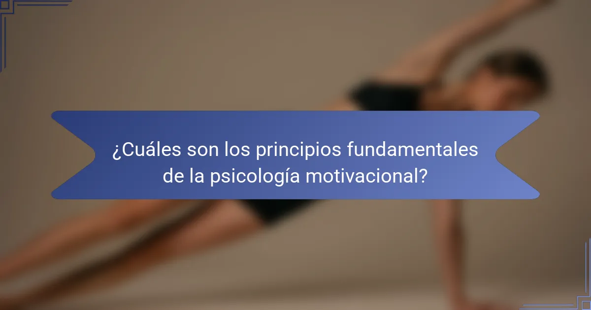 ¿Cuáles son los principios fundamentales de la psicología motivacional?
