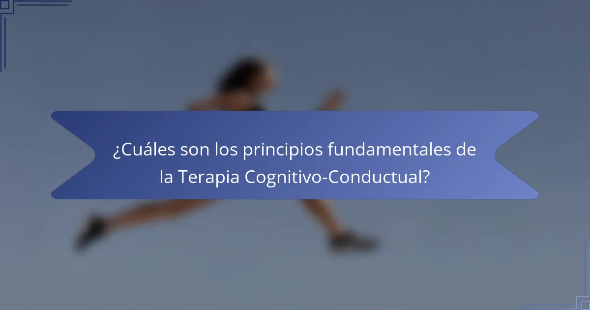¿Cuáles son los principios fundamentales de la Terapia Cognitivo-Conductual?