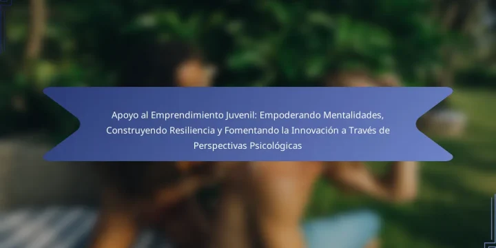 Apoyo al Emprendimiento Juvenil: Empoderando Mentalidades, Construyendo Resiliencia y Fomentando la Innovación a Través de Perspectivas Psicológicas