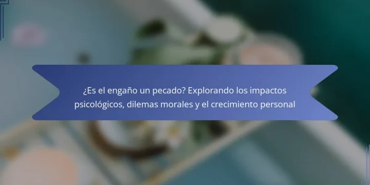 ¿Es el engaño un pecado? Explorando los impactos psicológicos, dilemas morales y el crecimiento personal