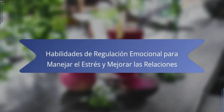 Habilidades de Regulación Emocional para Manejar el Estrés y Mejorar las Relaciones