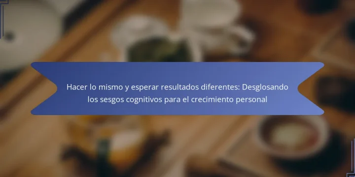 Hacer lo mismo y esperar resultados diferentes: Desglosando los sesgos cognitivos para el crecimiento personal