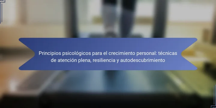 Principios psicológicos para el crecimiento personal: técnicas de atención plena, resiliencia y autodescubrimiento