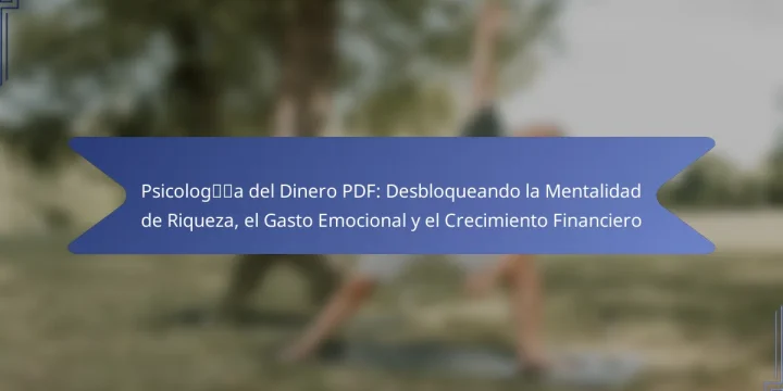 Psicología del Dinero PDF: Desbloqueando la Mentalidad de Riqueza, el Gasto Emocional y el Crecimiento Financiero