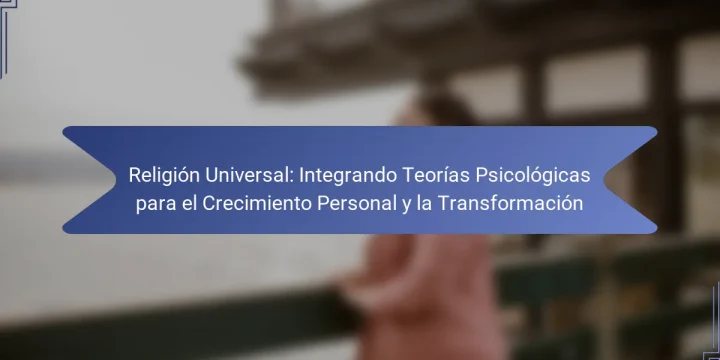 Religión Universal: Integrando Teorías Psicológicas para el Crecimiento Personal y la Transformación
