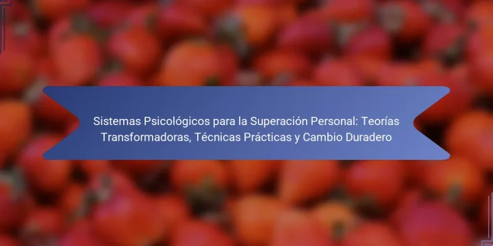 Sistemas Psicológicos para la Superación Personal: Teorías Transformadoras, Técnicas Prácticas y Cambio Duradero