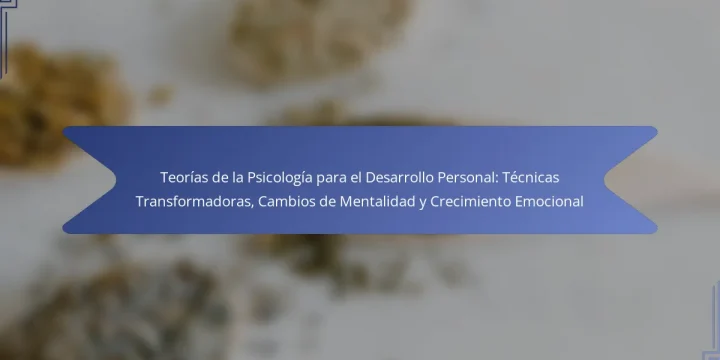 Teorías de la Psicología para el Desarrollo Personal: Técnicas Transformadoras, Cambios de Mentalidad y Crecimiento Emocional