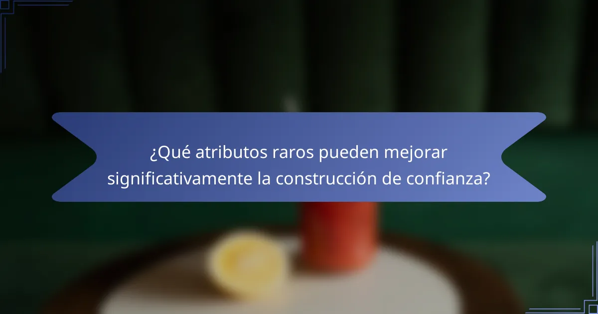 ¿Qué atributos raros pueden mejorar significativamente la construcción de confianza?