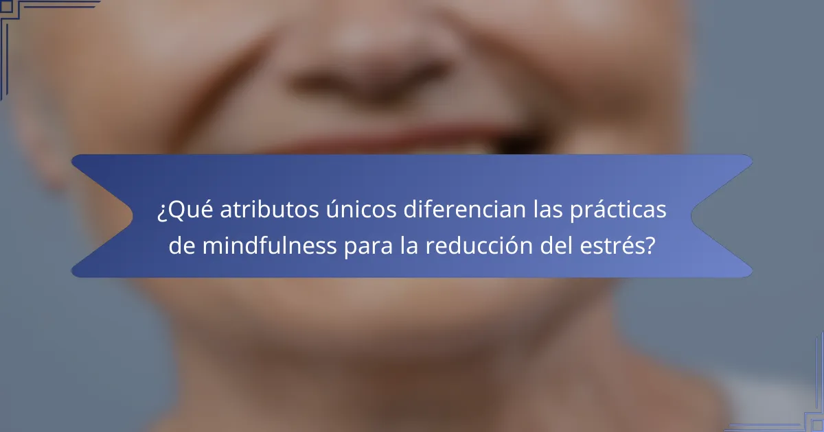 ¿Qué atributos únicos diferencian las prácticas de mindfulness para la reducción del estrés?