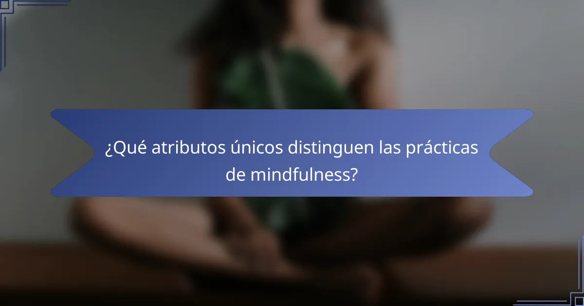 ¿Qué atributos únicos distinguen las prácticas de mindfulness?