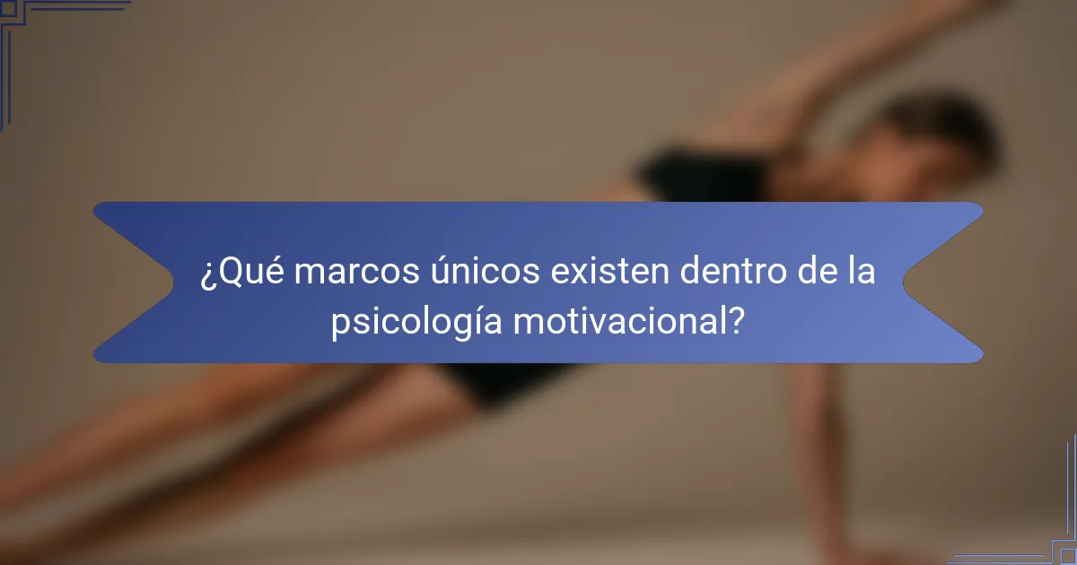 ¿Qué marcos únicos existen dentro de la psicología motivacional?
