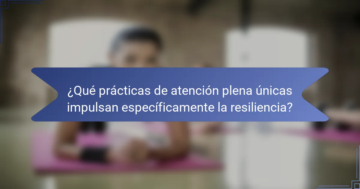 ¿Qué prácticas de atención plena únicas impulsan específicamente la resiliencia?